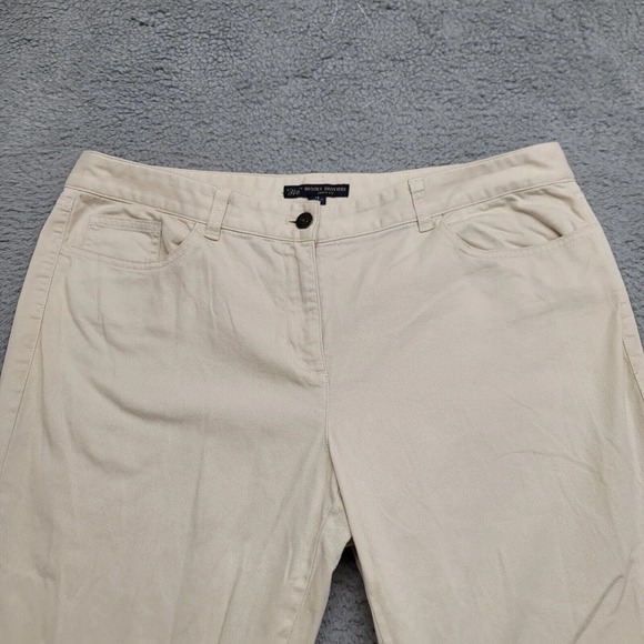 Brooks Brothers 346 Pants Womens 14 Tan Jamie Fit Chino Casual Flat Front Pocket - Picture 2 of 10